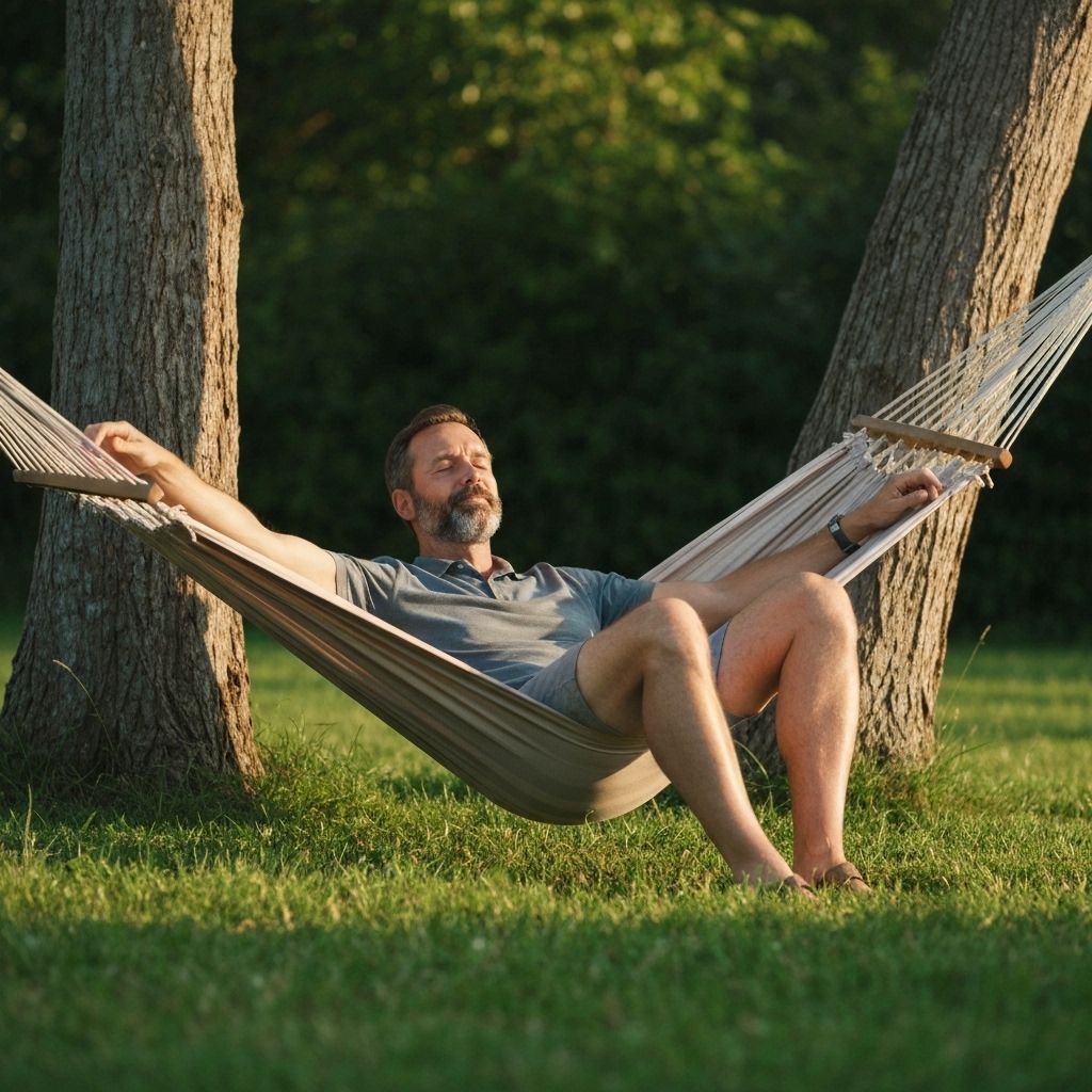 Person relaxing with financial peace of mind